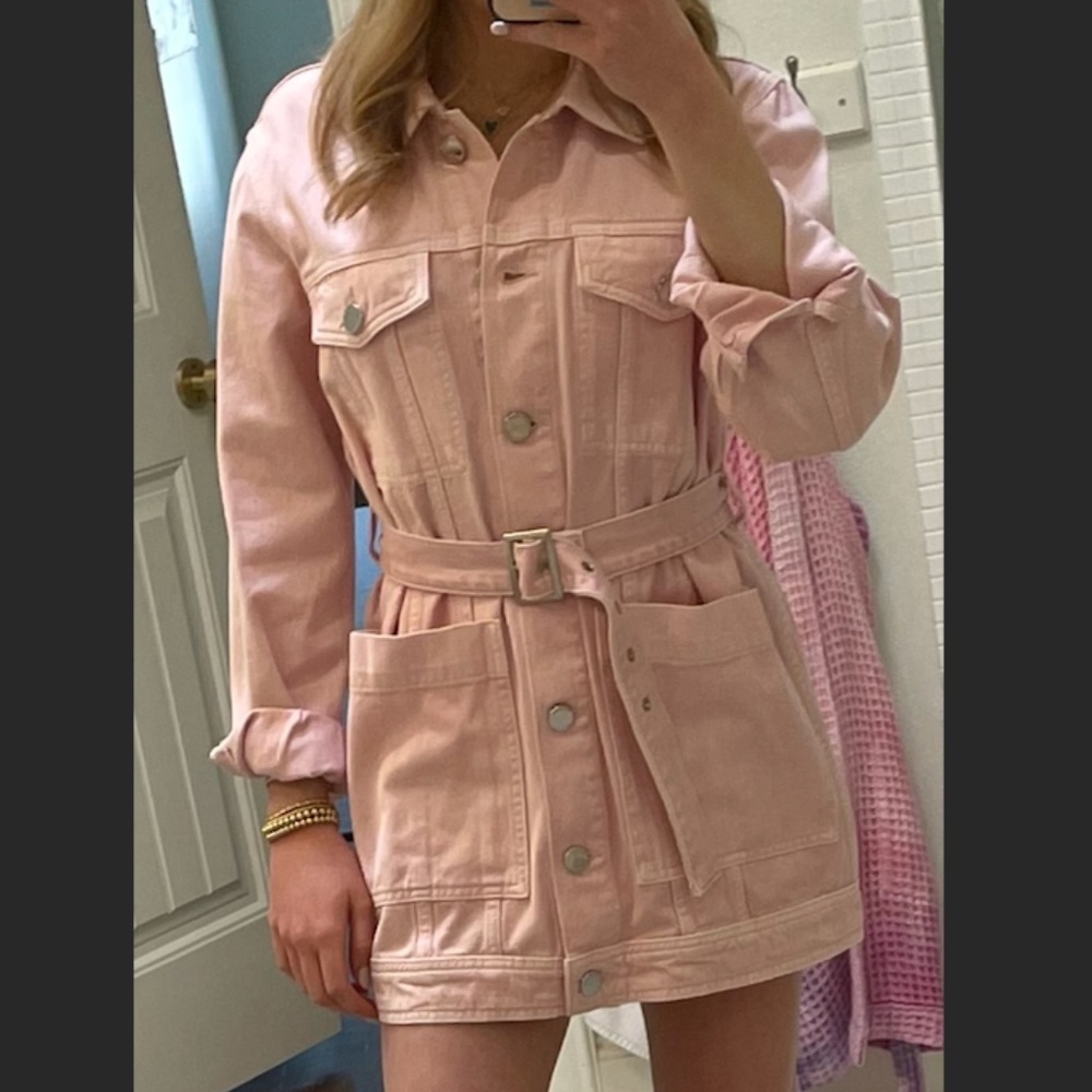 Claudie Pierlot Belted Denim Jacket/Dress